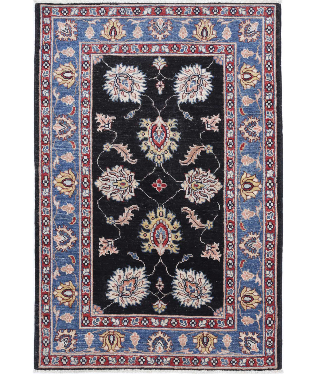 Ziegler 2'9'' X 4'1'' Hand-Knotted Wool Rug 2'9'' x 4'1'' (83 X 123) / Black / Red