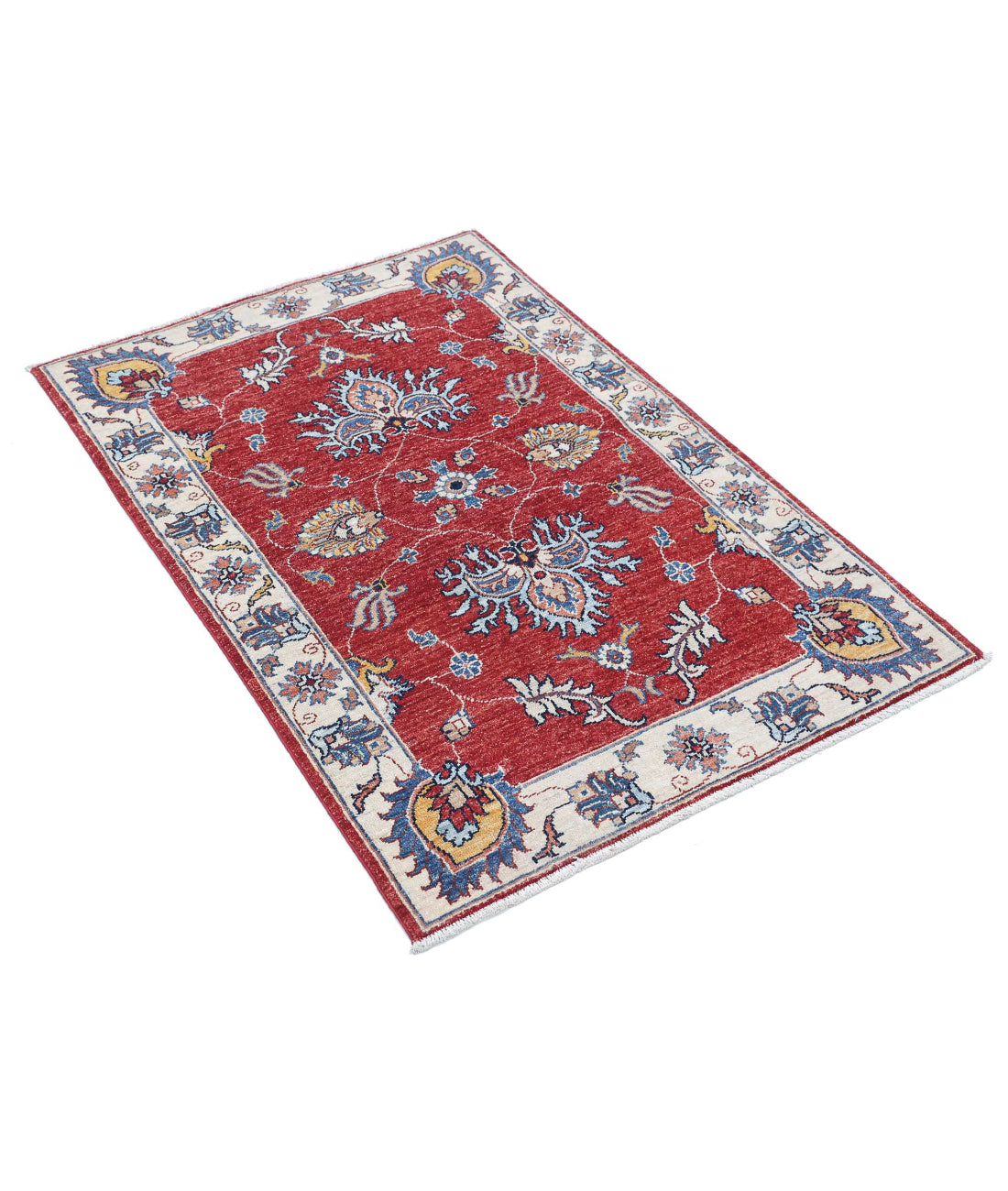 Ziegler 2'10'' X 4'2'' Hand-Knotted Wool Rug 2'10'' x 4'2'' (85 X 125) / Red / Ivory