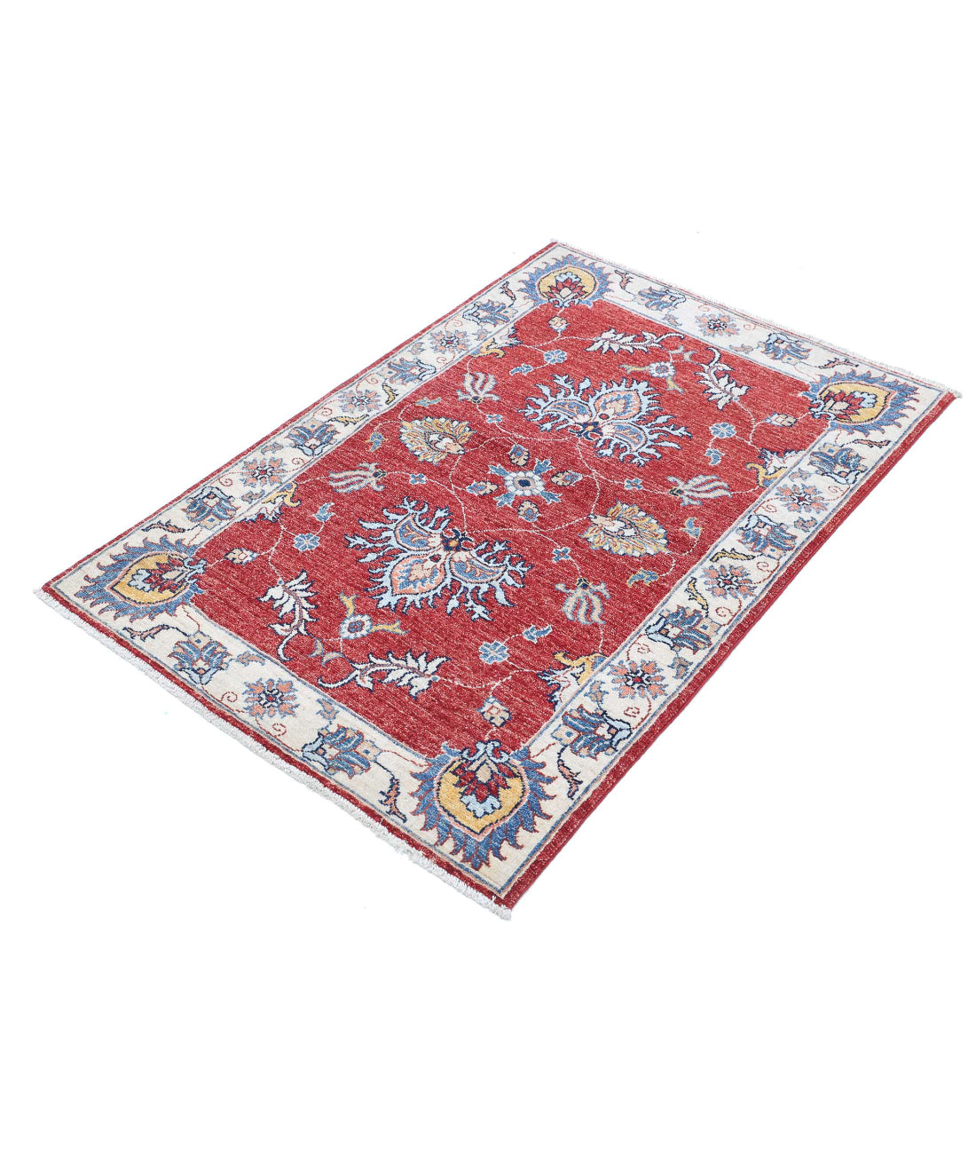 Ziegler 2'10'' X 4'2'' Hand-Knotted Wool Rug 2'10'' x 4'2'' (85 X 125) / Red / Ivory