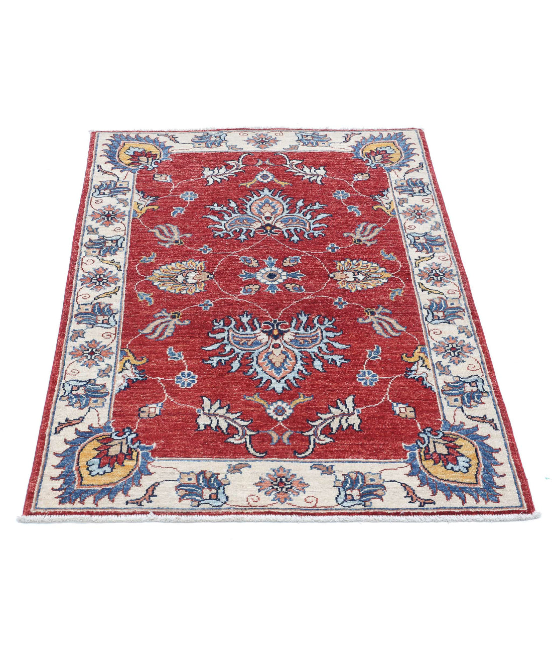 Ziegler 2'10'' X 4'2'' Hand-Knotted Wool Rug 2'10'' x 4'2'' (85 X 125) / Red / Ivory