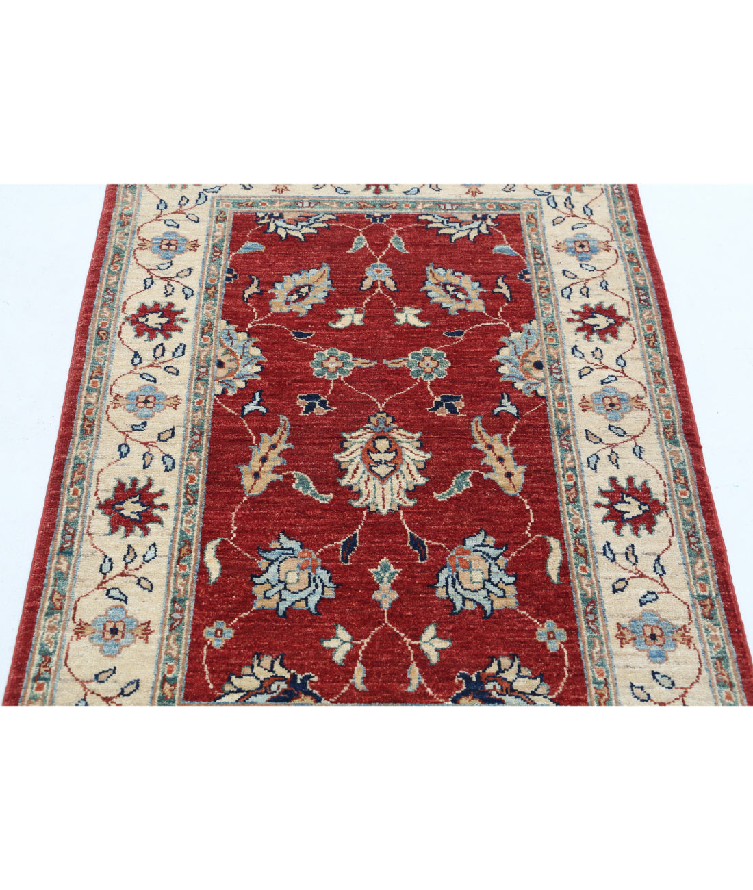 Ziegler 2'10'' X 4'2'' Hand-Knotted Wool Rug 2'10'' x 4'2'' (85 X 125) / Red / Ivory