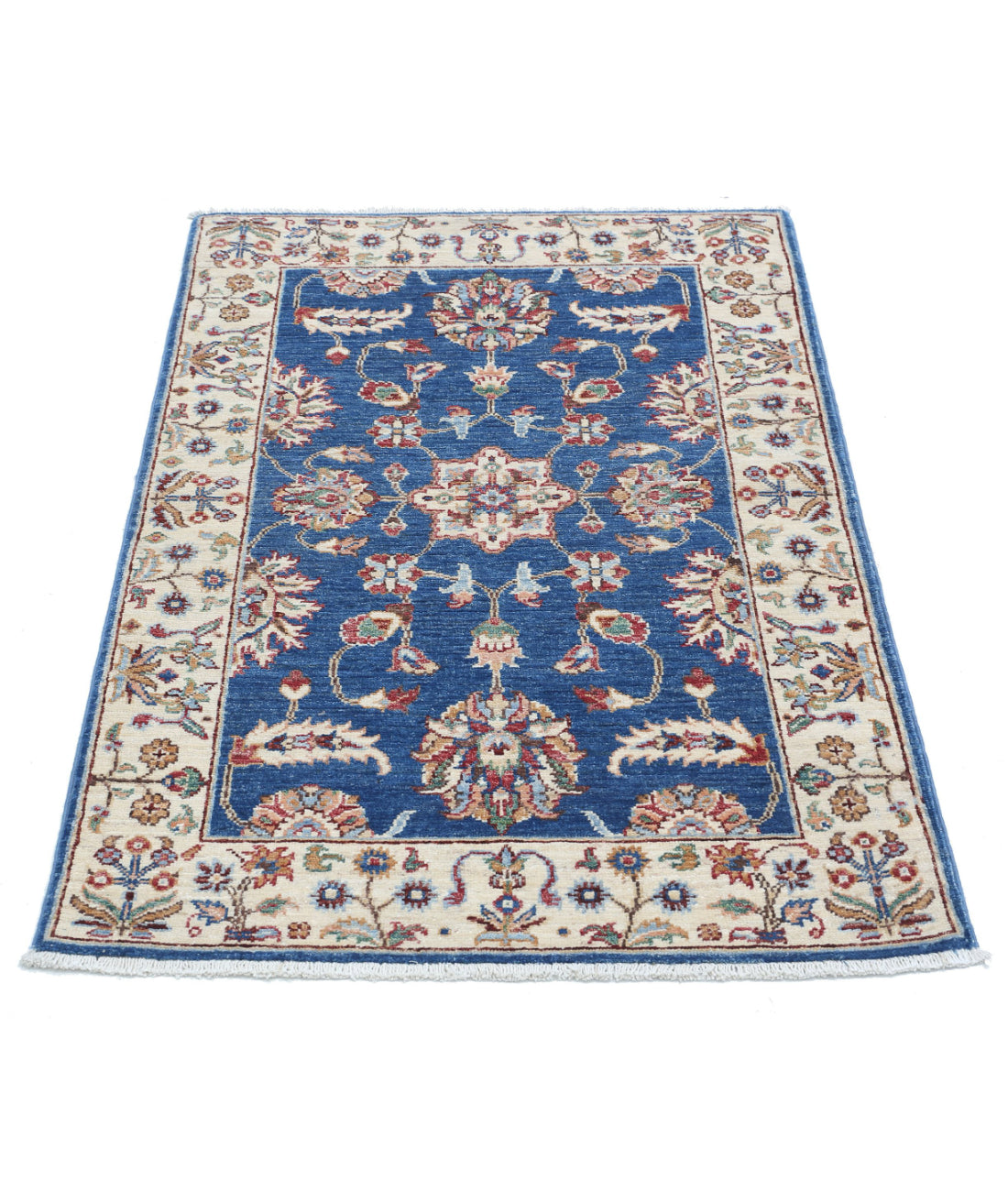 Ziegler 2'7'' X 3'11'' Hand-Knotted Wool Rug 2'7'' x 3'11'' (78 X 118) / Blue / Ivory