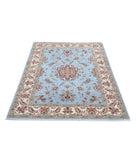 Ziegler 4'0'' X 5'9'' Hand-Knotted Wool Rug 4'0'' x 5'9'' (120 X 173) / Blue / Ivory