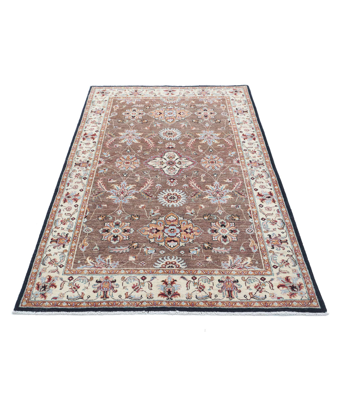 Ziegler 3'9'' X 6'0'' Hand-Knotted Wool Rug 3'9'' x 6'0'' (113 X 180) / Brown / Ivory