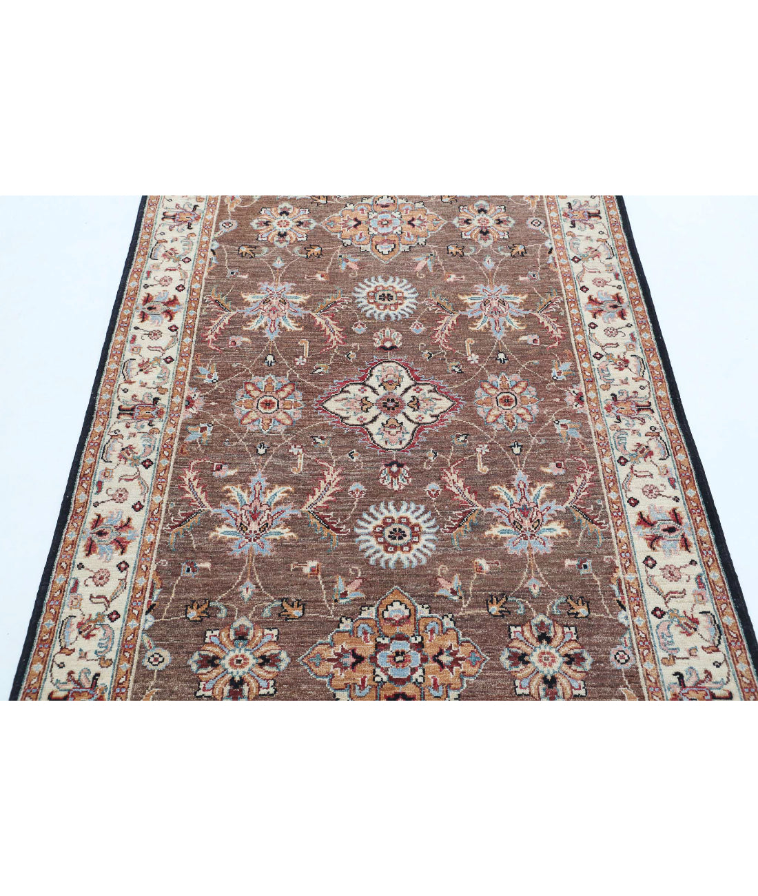 Ziegler 3'9'' X 6'0'' Hand-Knotted Wool Rug 3'9'' x 6'0'' (113 X 180) / Brown / Ivory