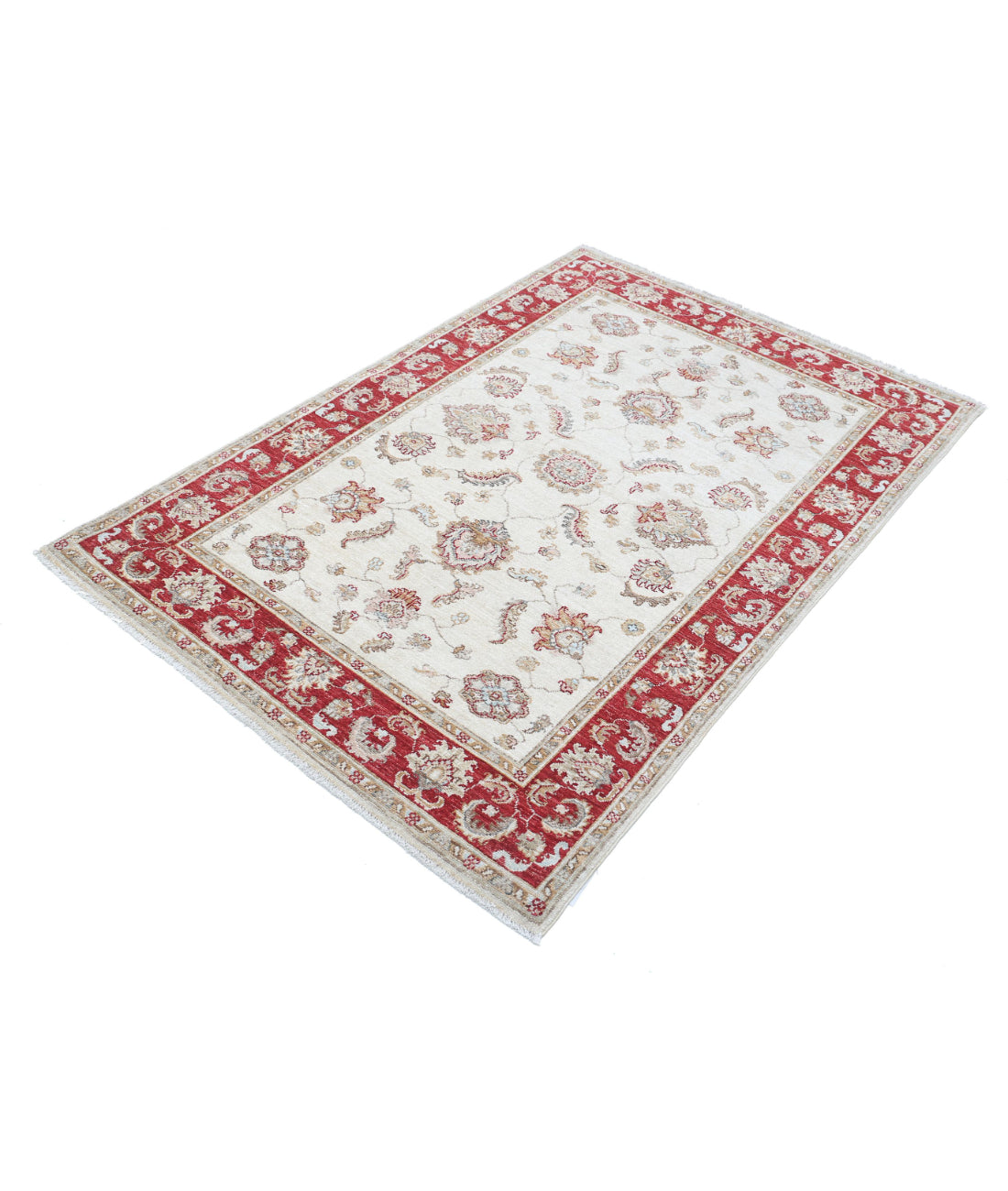 Ziegler 3'10'' X 5'8'' Hand-Knotted Wool Rug 3'10'' x 5'8'' (115 X 170) / Ivory / Red