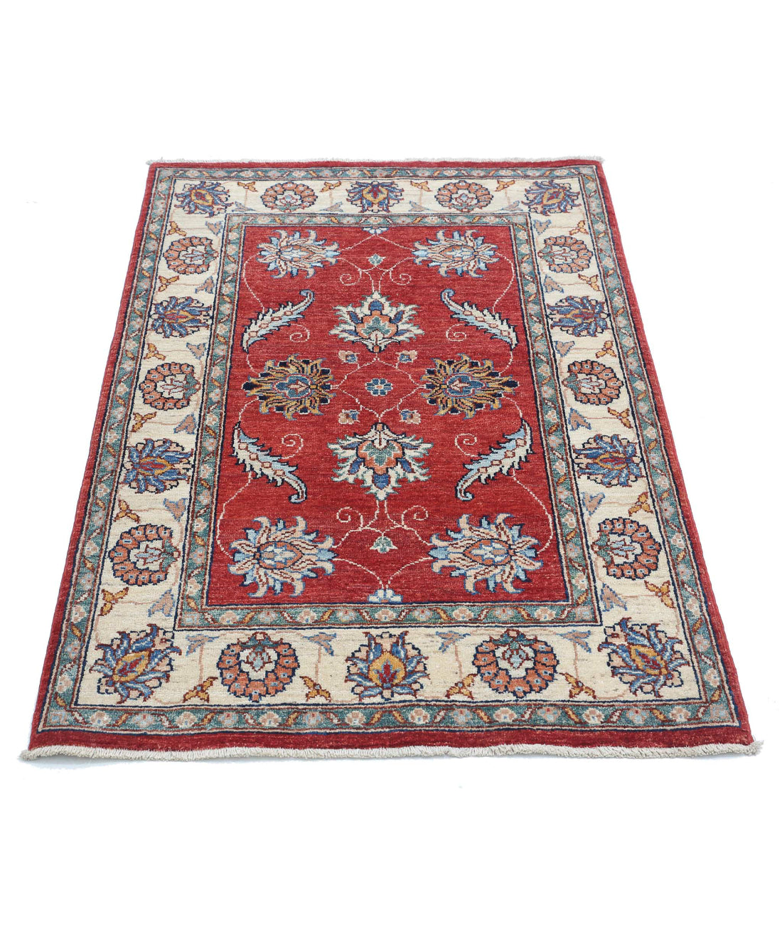 Ziegler 2'9'' X 4'3'' Hand-Knotted Wool Rug 2'9'' x 4'3'' (83 X 128) / Red / Ivory