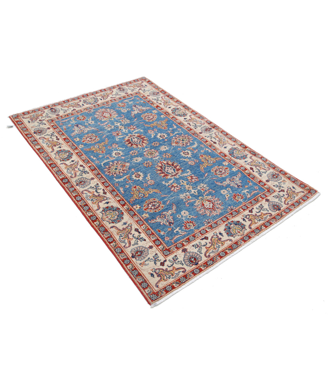 Ziegler 3'10'' X 5'9'' Hand-Knotted Wool Rug 3'10'' x 5'9'' (115 X 173) / Blue / Ivory