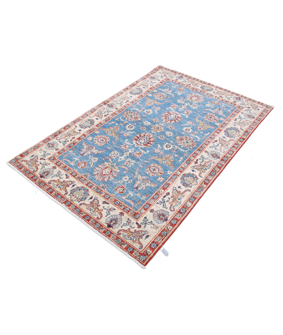 Ziegler 3'10'' X 5'9'' Hand-Knotted Wool Rug 3'10'' x 5'9'' (115 X 173) / Blue / Ivory