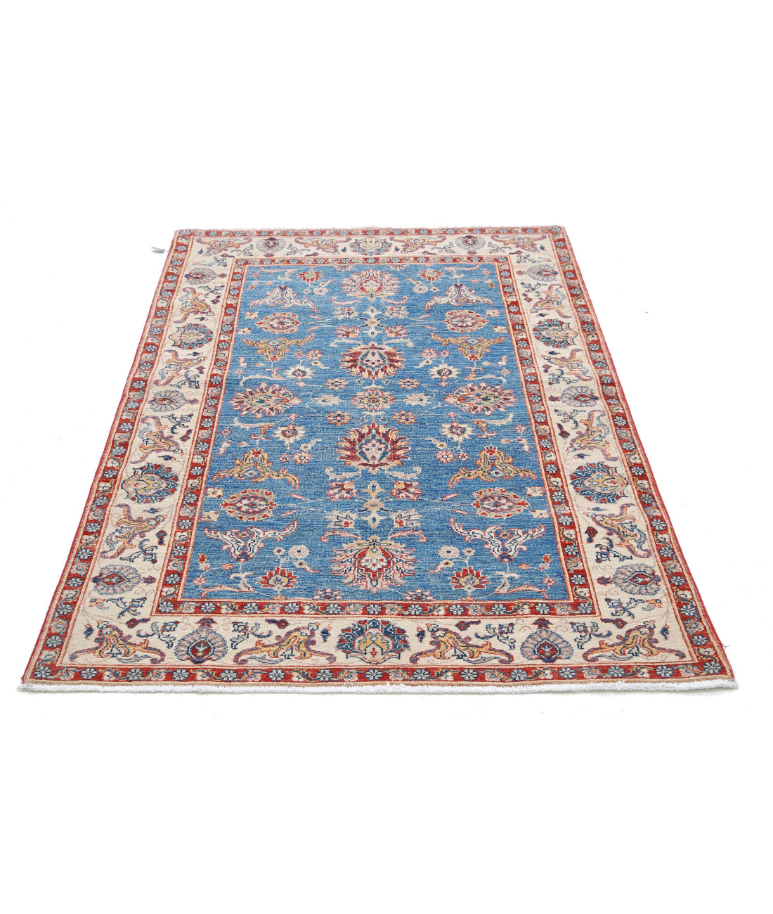 Ziegler 3'10'' X 5'9'' Hand-Knotted Wool Rug 3'10'' x 5'9'' (115 X 173) / Blue / Ivory