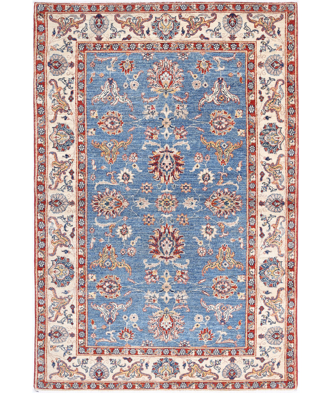 Ziegler 3'10'' X 5'9'' Hand-Knotted Wool Rug 3'10'' x 5'9'' (115 X 173) / Blue / Ivory