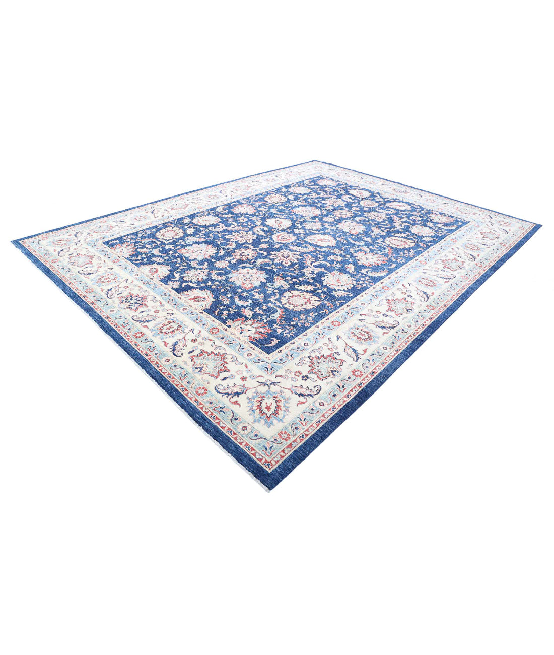 Ziegler 9'7'' X 12'8'' Hand-Knotted Wool Rug 9'7'' x 12'8'' (288 X 380) / Blue / Ivory