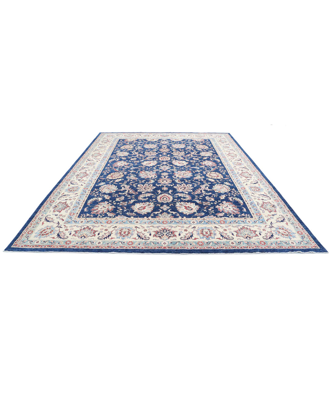 Ziegler 9'7'' X 12'8'' Hand-Knotted Wool Rug 9'7'' x 12'8'' (288 X 380) / Blue / Ivory