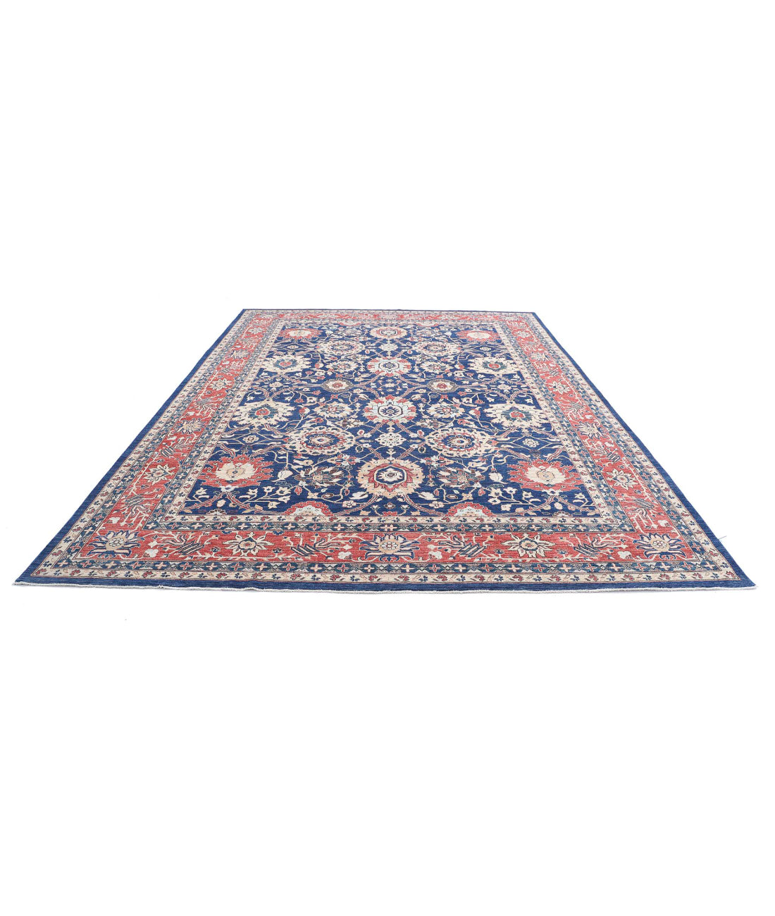 Ziegler 9'10'' X 13'9'' Hand-Knotted Wool Rug 9'10'' x 13'9'' (295 X 413) / Blue / Red