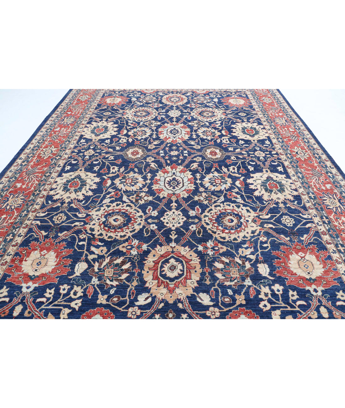 Ziegler 9'10'' X 13'9'' Hand-Knotted Wool Rug 9'10'' x 13'9'' (295 X 413) / Blue / Red