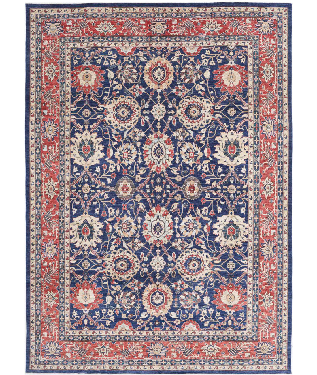 Ziegler 9'10'' X 13'9'' Hand-Knotted Wool Rug 9'10'' x 13'9'' (295 X 413) / Blue / Red