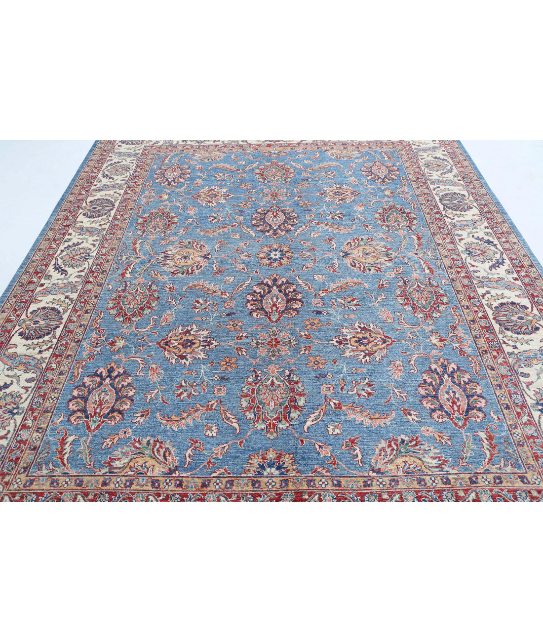 Ziegler 7'11'' X 9'7'' Hand-Knotted Wool Rug 7'11'' x 9'7'' (238 X 288) / Blue / Ivory