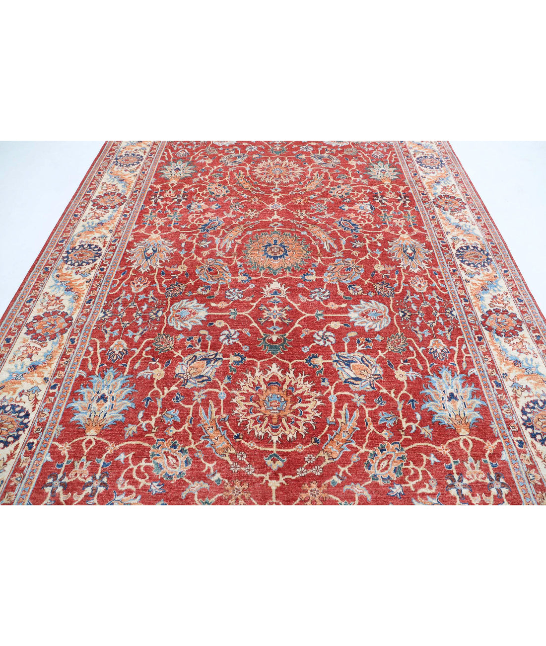 Ziegler 8'0'' X 10'4'' Hand-Knotted Wool Rug 8'0'' x 10'4'' (240 X 310) / Red / Ivory