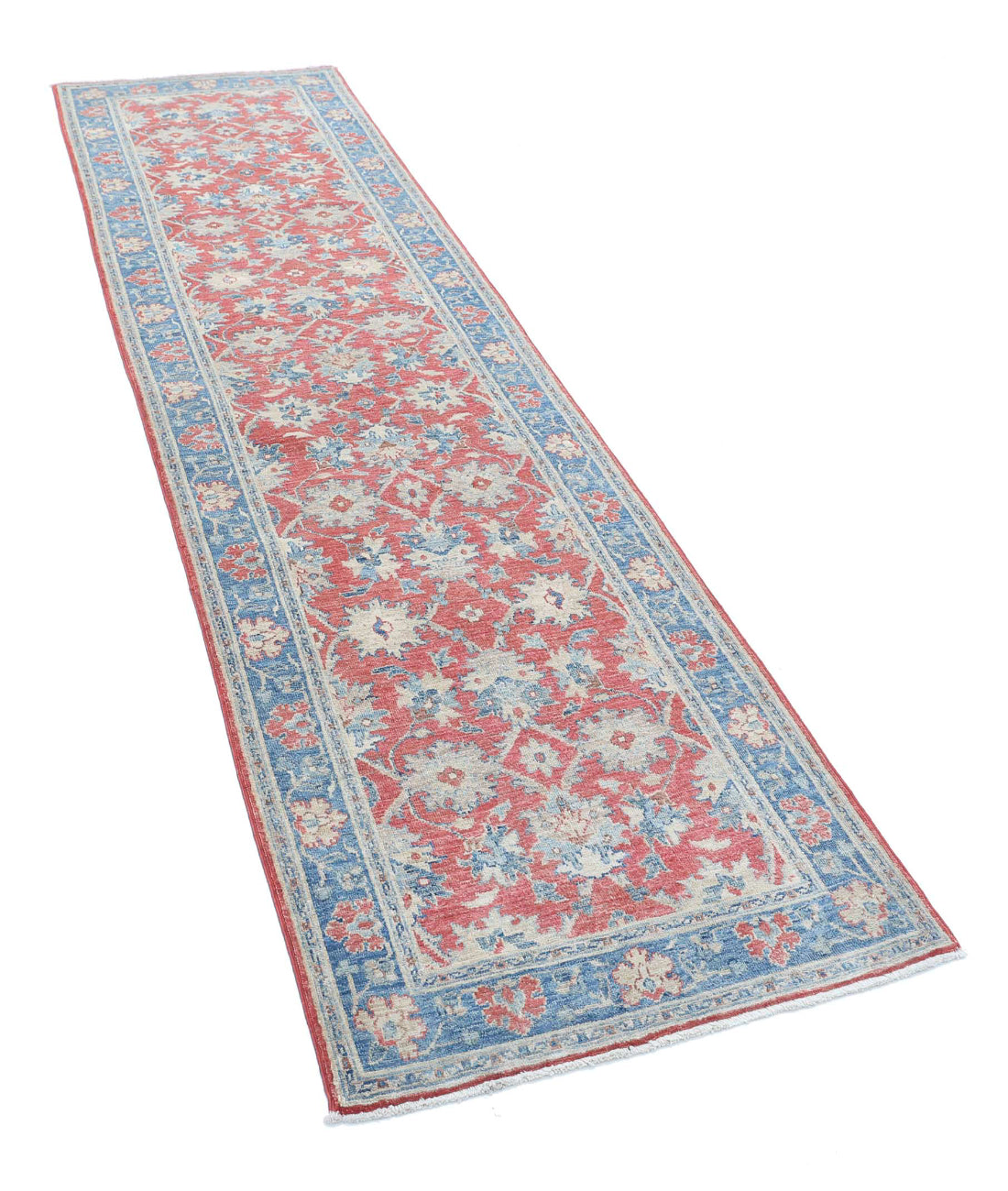 Ziegler 2'6'' X 9'10'' Hand-Knotted Wool Rug 2'6'' x 9'10'' (75 X 295) / Red / Blue