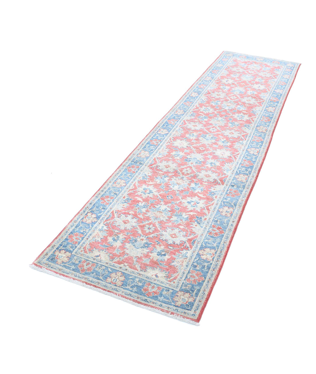 Ziegler 2'6'' X 9'10'' Hand-Knotted Wool Rug 2'6'' x 9'10'' (75 X 295) / Red / Blue