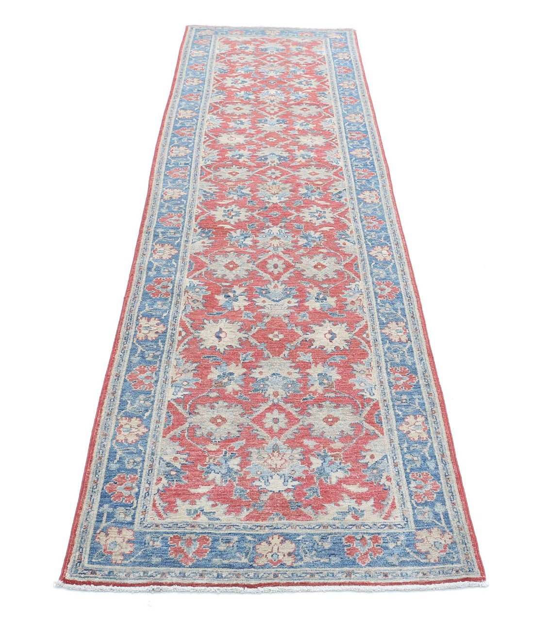 Ziegler 2'6'' X 9'10'' Hand-Knotted Wool Rug 2'6'' x 9'10'' (75 X 295) / Red / Blue