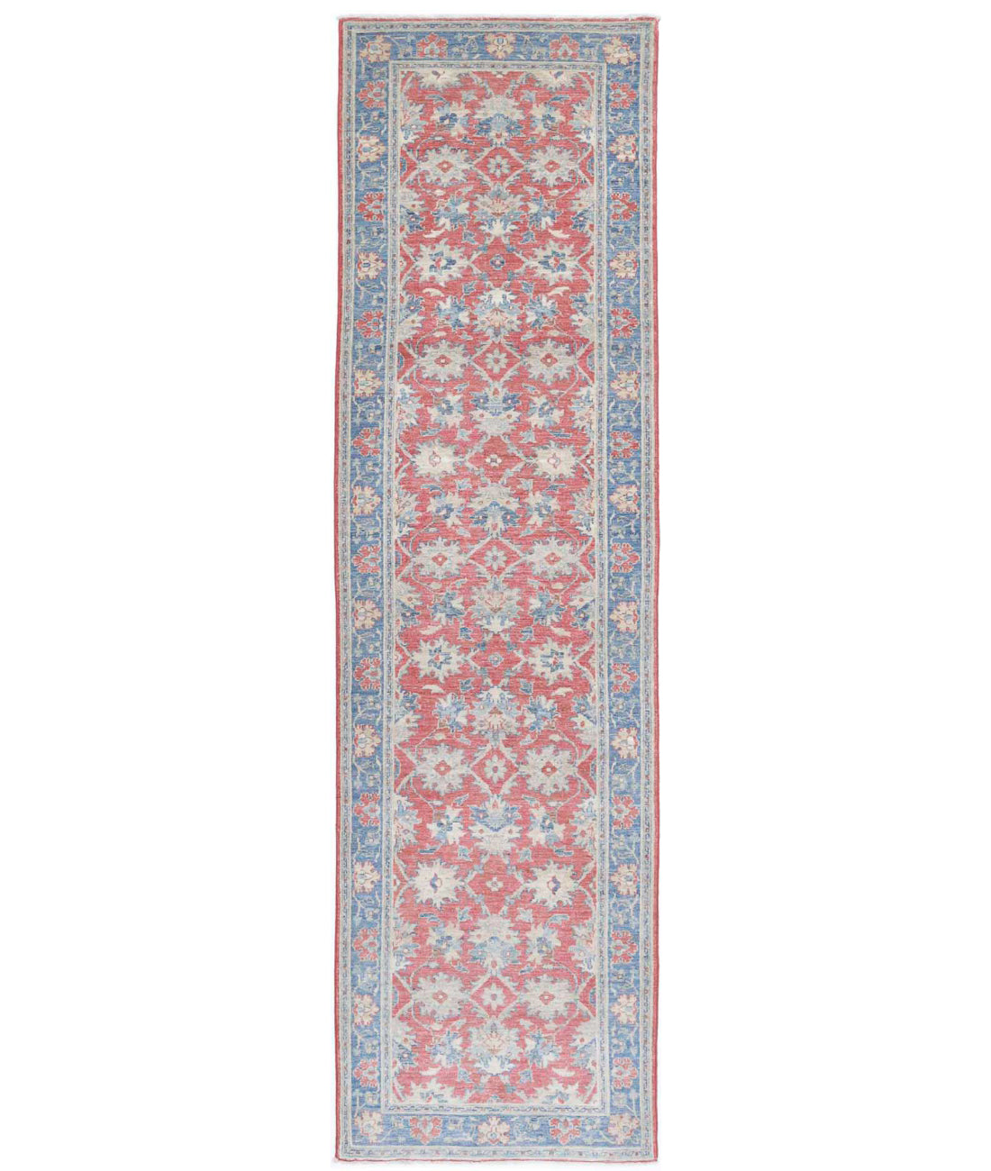 Ziegler 2'6'' X 9'10'' Hand-Knotted Wool Rug 2'6'' x 9'10'' (75 X 295) / Red / Blue