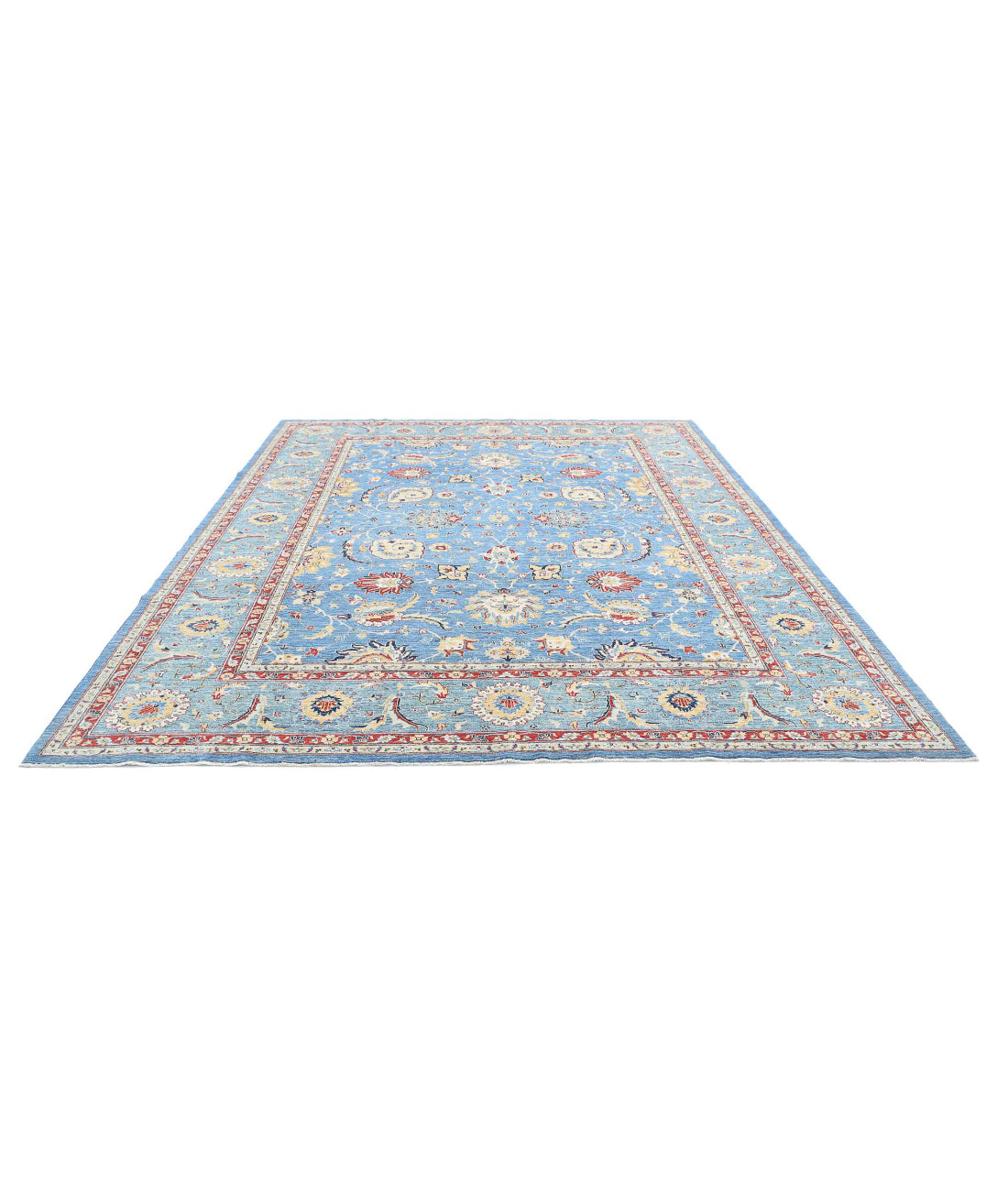 Ziegler 8'11'' X 11'10'' Hand-Knotted Wool Rug 8'11'' x 11'10'' (268 X 355) / Blue / Red