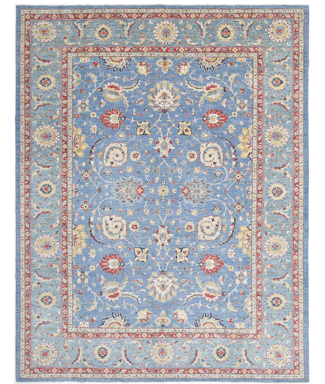 Ziegler 8'11'' X 11'10'' Hand-Knotted Wool Rug 8'11'' x 11'10'' (268 X 355) / Blue / Red