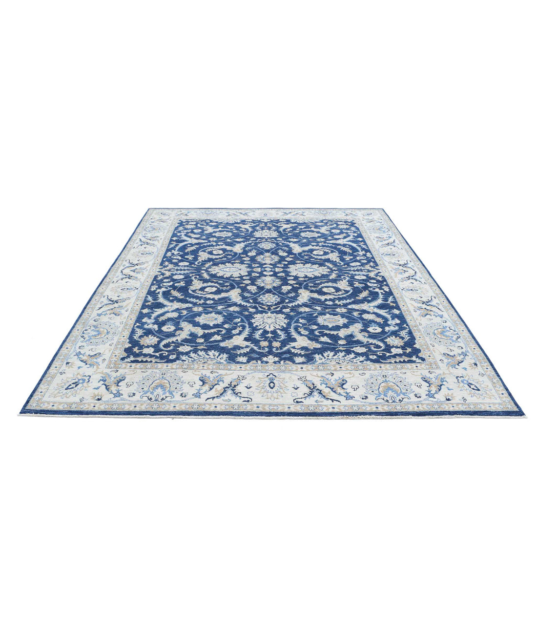 Ziegler 7'10'' X 9'10'' Hand-Knotted Wool Rug 7'10'' x 9'10'' (235 X 295) / Blue / Ivory