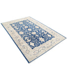 Ziegler 5'5'' X 7'7'' Hand-Knotted Wool Rug 5'5'' x 7'7'' (163 X 228) / Blue / Ivory