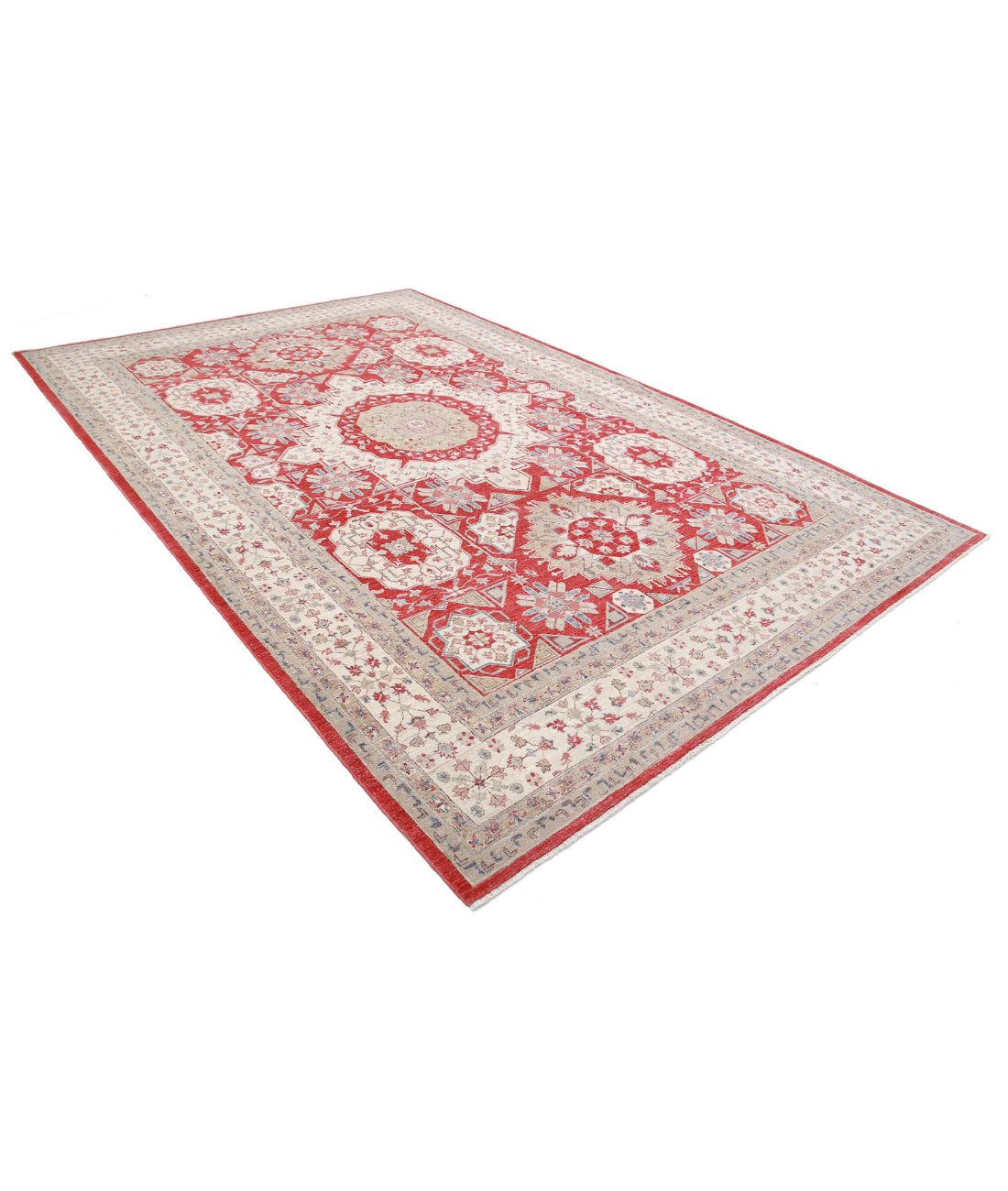 Ziegler 8'3'' X 12'4'' Hand-Knotted Wool Rug 8'3'' x 12'4'' (248 X 370) / Red / Ivory