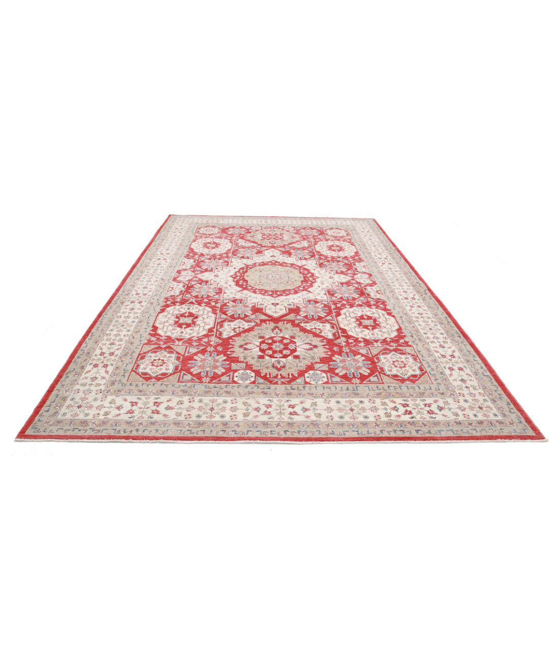 Ziegler 8'3'' X 12'4'' Hand-Knotted Wool Rug 8'3'' x 12'4'' (248 X 370) / Red / Ivory