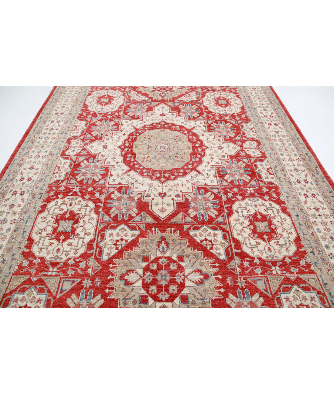 Ziegler 8'3'' X 12'4'' Hand-Knotted Wool Rug 8'3'' x 12'4'' (248 X 370) / Red / Ivory