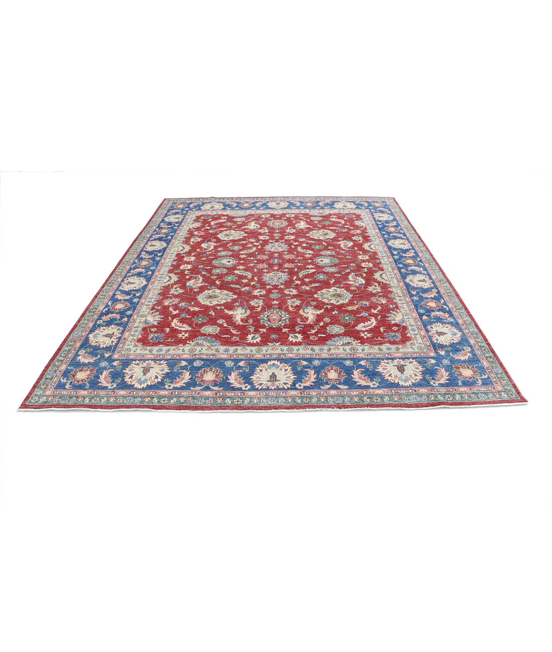 Ziegler 8'1'' X 9'6'' Hand-Knotted Wool Rug 8'1'' x 9'6'' (243 X 285) / Red / Blue