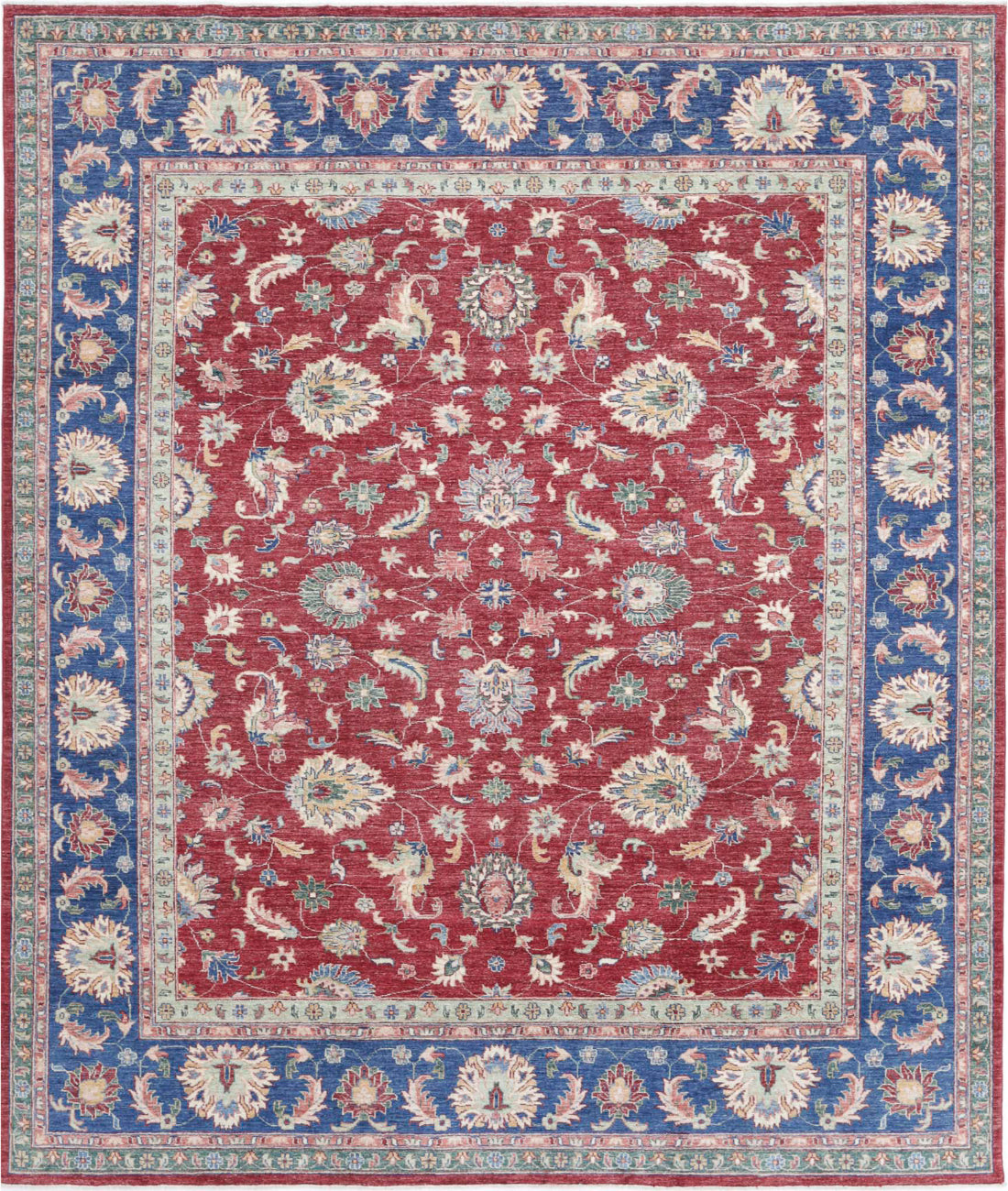 Ziegler 8'1'' X 9'6'' Hand-Knotted Wool Rug 8'1'' x 9'6'' (243 X 285) / Red / Blue