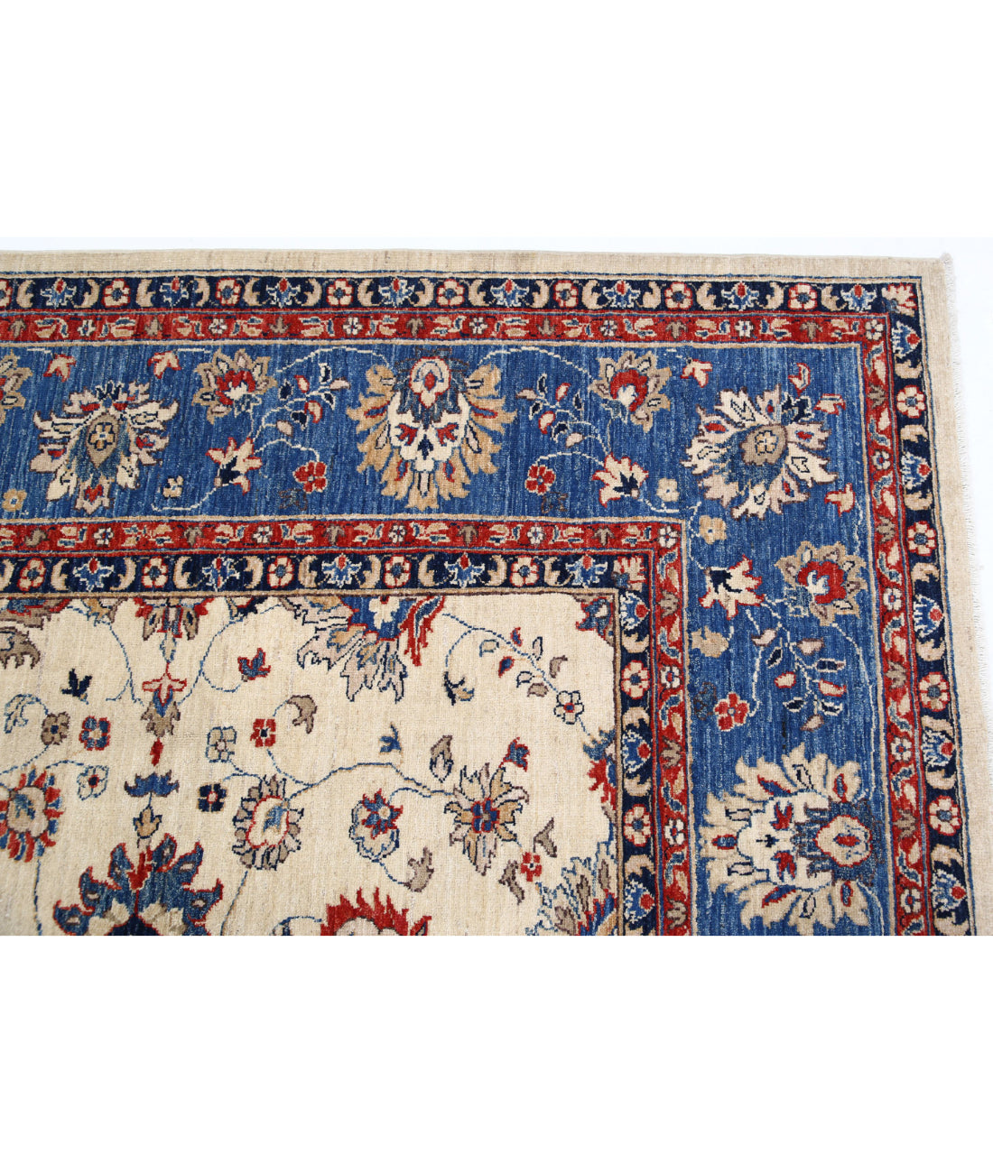 Ziegler 8'1'' X 9'3'' Hand-Knotted Wool Rug 8'1'' x 9'3'' (243 X 278) / Ivory / Blue