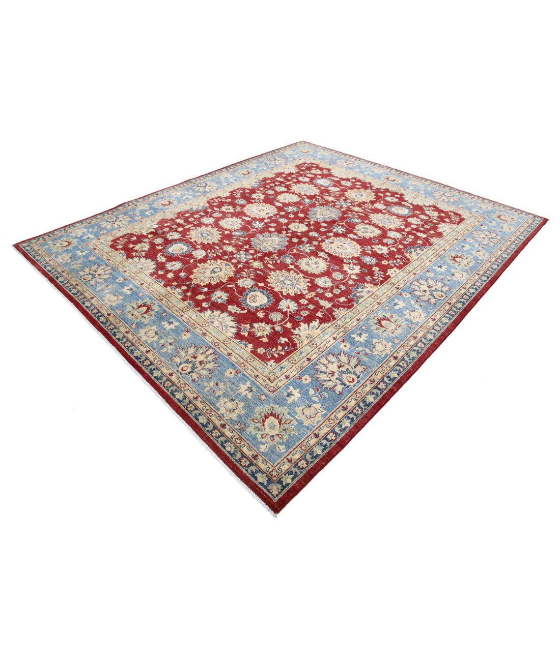 Ziegler 8'1'' X 9'5'' Hand-Knotted Wool Rug 8'1'' x 9'5'' (243 X 283) / Red / Blue