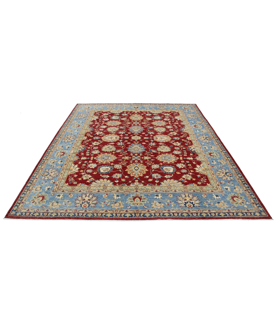 Ziegler 8'1'' X 9'5'' Hand-Knotted Wool Rug 8'1'' x 9'5'' (243 X 283) / Red / Blue