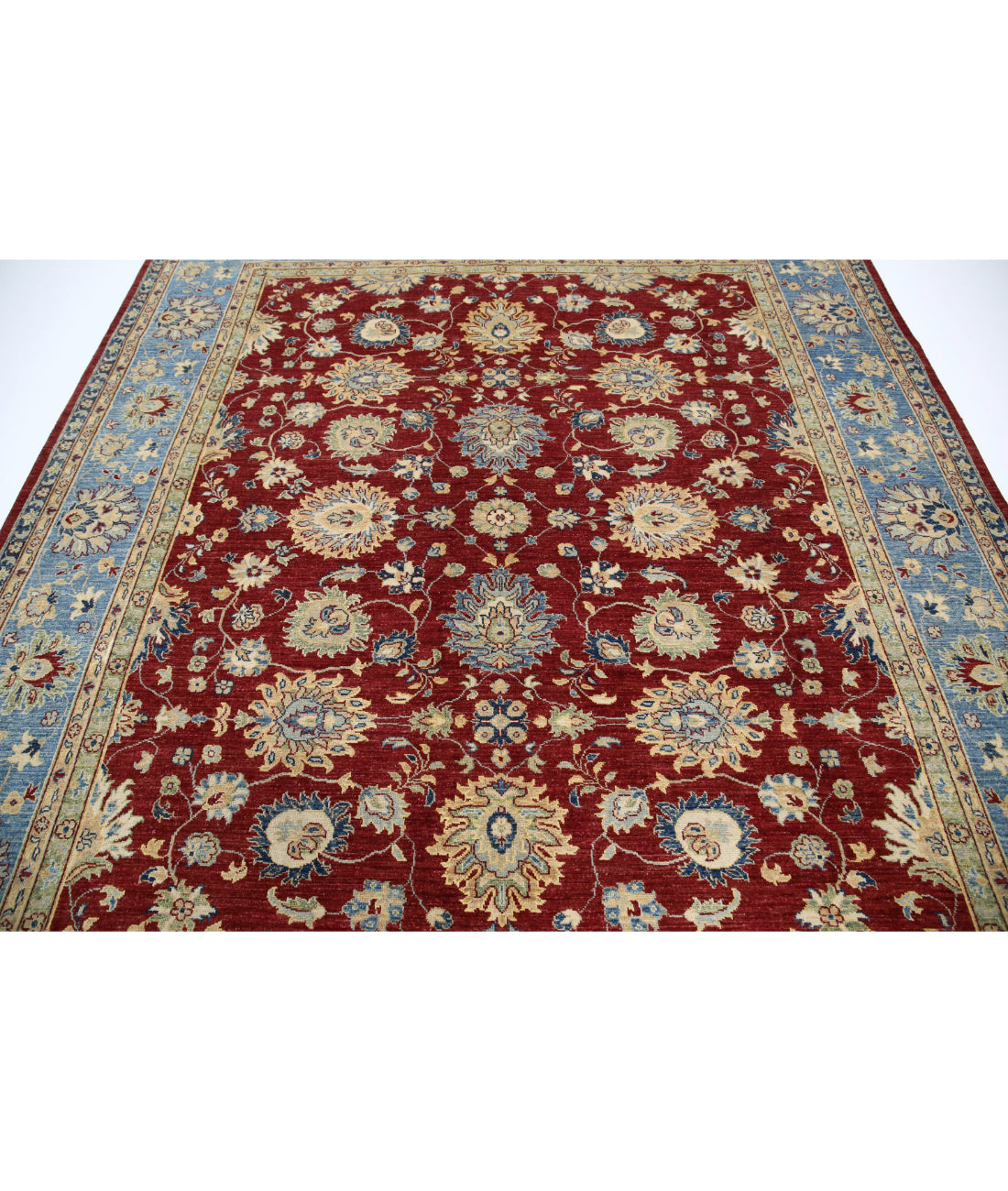 Ziegler 8'1'' X 9'5'' Hand-Knotted Wool Rug 8'1'' x 9'5'' (243 X 283) / Red / Blue