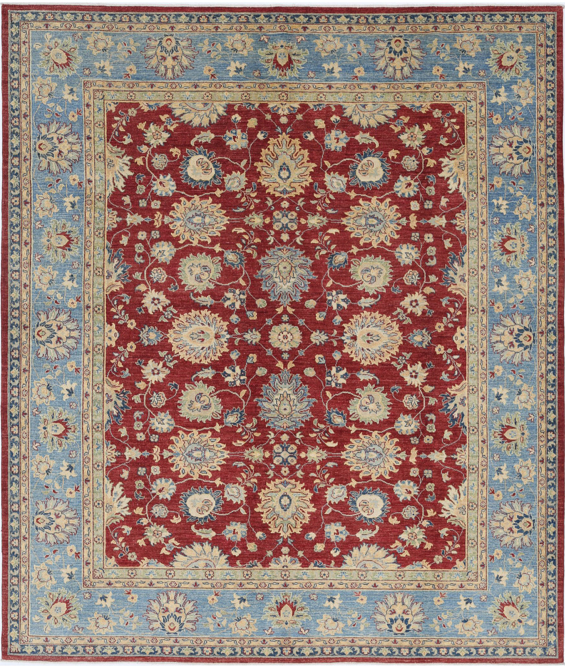 Ziegler 8'1'' X 9'5'' Hand-Knotted Wool Rug 8'1'' x 9'5'' (243 X 283) / Red / Blue