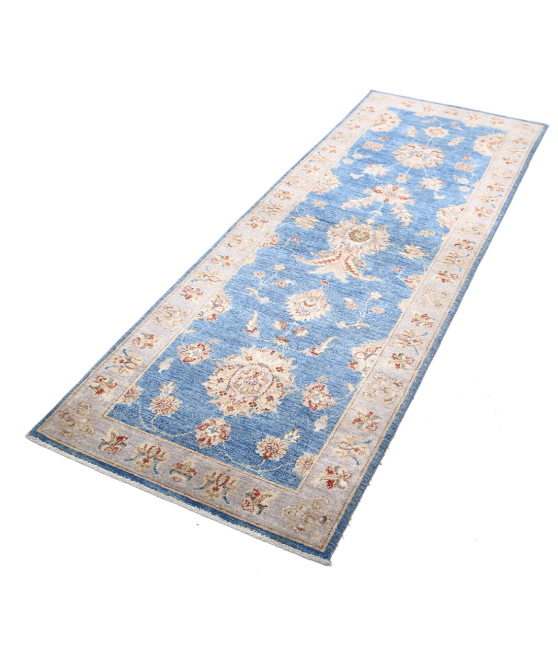 Ziegler 2'6'' X 7'0'' Hand-Knotted Wool Rug 2'6'' x 7'0'' (75 X 210) / Blue / Grey