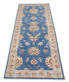 Ziegler 2'6'' X 7'0'' Hand-Knotted Wool Rug 2'6'' x 7'0'' (75 X 210) / Blue / Grey