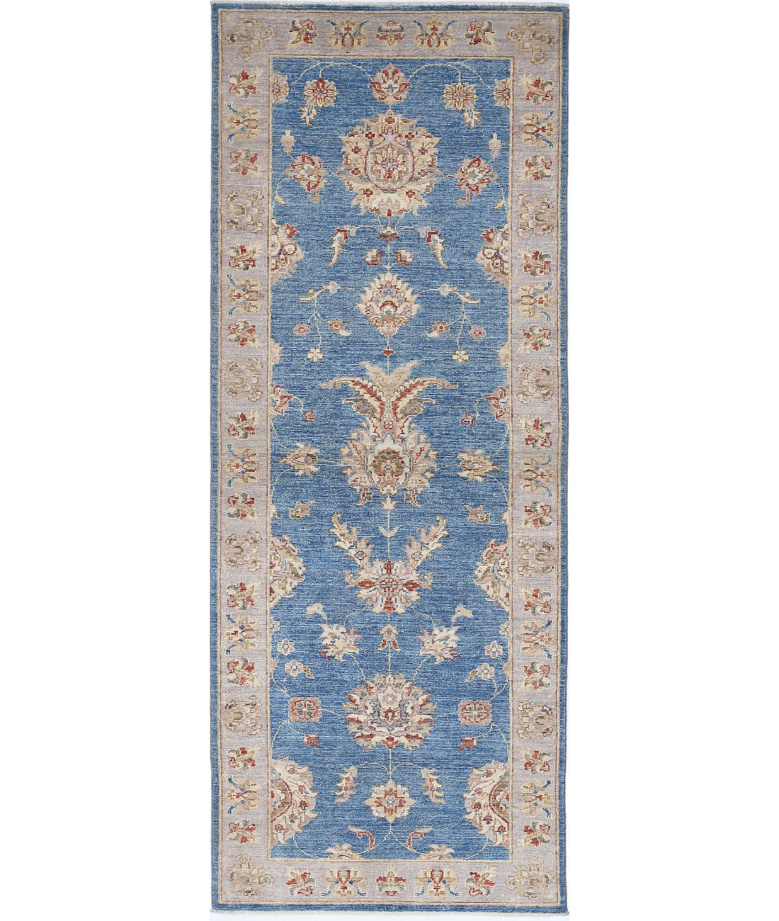 Ziegler 2'6'' X 7'0'' Hand-Knotted Wool Rug 2'6'' x 7'0'' (75 X 210) / Blue / Grey