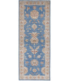 Ziegler 2'6'' X 7'0'' Hand-Knotted Wool Rug 2'6'' x 7'0'' (75 X 210) / Blue / Grey