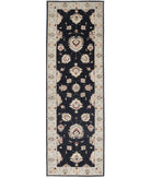 Ziegler 2'6'' X 8'1'' Hand-Knotted Wool Rug 2'6'' x 8'1'' (75 X 243) / Black / Grey