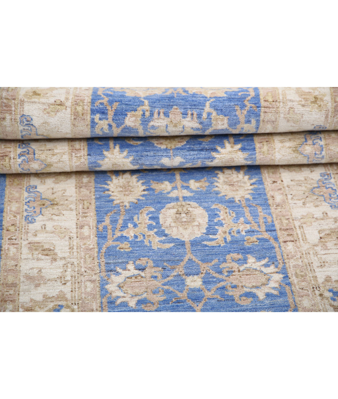 Ziegler 2'7'' X 8'1'' Hand-Knotted Wool Rug 2'7'' x 8'1'' (78 X 243) / Blue / Ivory