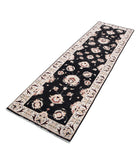 Ziegler 2'6'' X 8'8'' Hand-Knotted Wool Rug 2'6'' x 8'8'' (75 X 260) / Black / Ivory