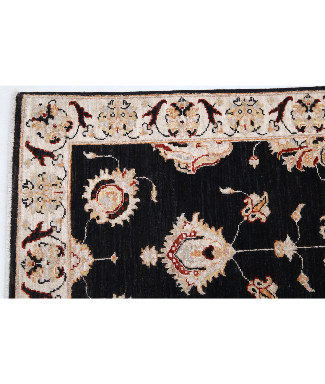 Ziegler 2'6'' X 8'8'' Hand-Knotted Wool Rug 2'6'' x 8'8'' (75 X 260) / Black / Ivory