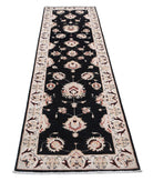 Ziegler 2'6'' X 8'8'' Hand-Knotted Wool Rug 2'6'' x 8'8'' (75 X 260) / Black / Ivory