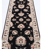 Ziegler 2'6'' X 8'8'' Hand-Knotted Wool Rug 2'6'' x 8'8'' (75 X 260) / Black / Ivory